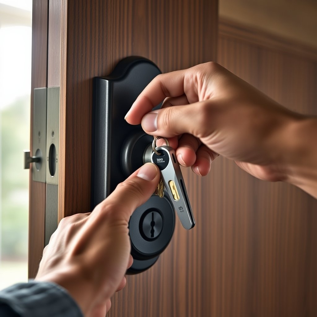 deadbolt lock in action