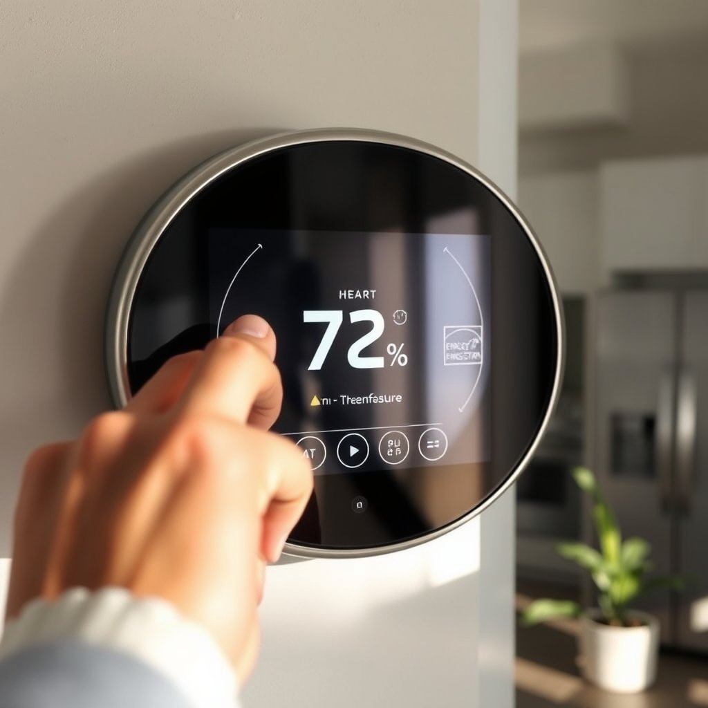 smart thermostat in action
