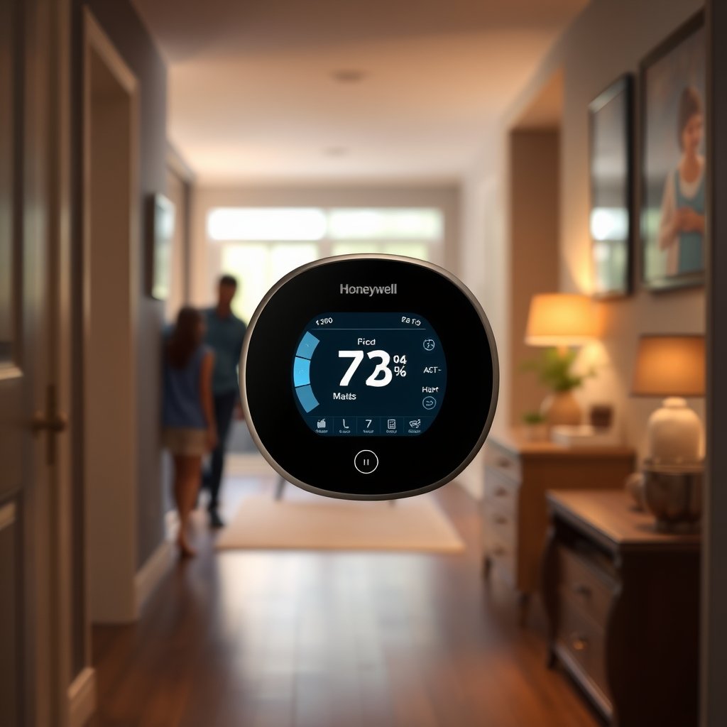smart thermostat in action